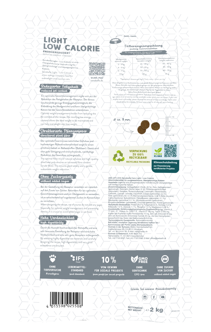 Sanabelle Katzen-Trockenfutter Light Low Calorie